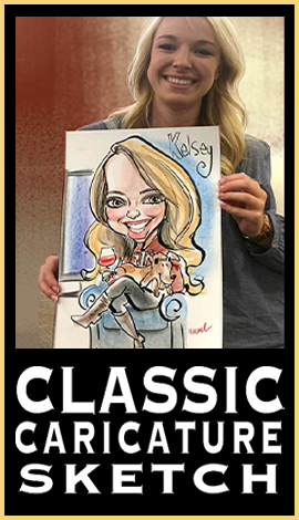 Featured Button Artwork | Classic Caricature Sketch