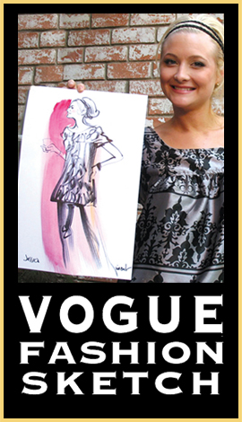 Featured Button Artwork | Vogue Fashion Sketch