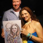 Classic caricature of Eric and Jillian